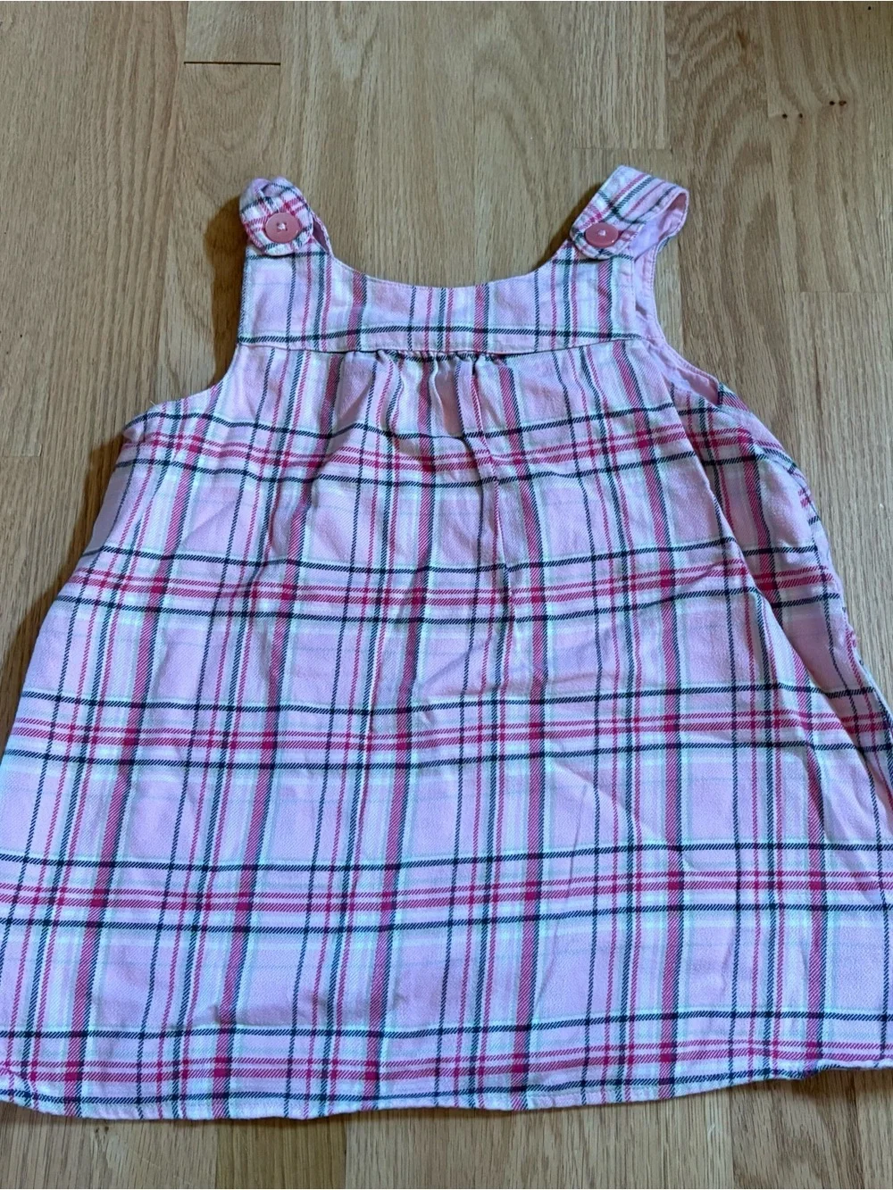 Vintage Gymboree Pink Plaid Dress Sz 9 Sleeveless Tank Jumper